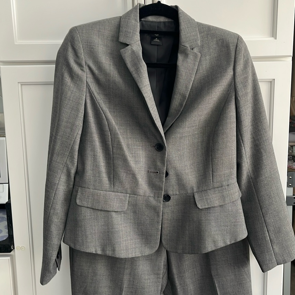 Ann Taylor Gray Suit Jacket and Pants